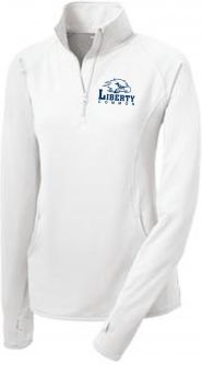 Sport-Tek Ladies Sport-Wick Stretch 1/2-Zip Pullover, White